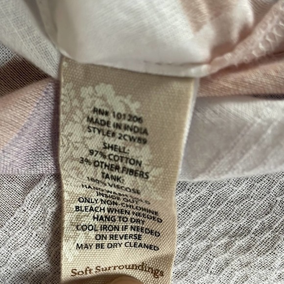 Soft Surroundings Light-as-air Top Gauzy White Back Button Up Spring Summer - Picture 6 of 6